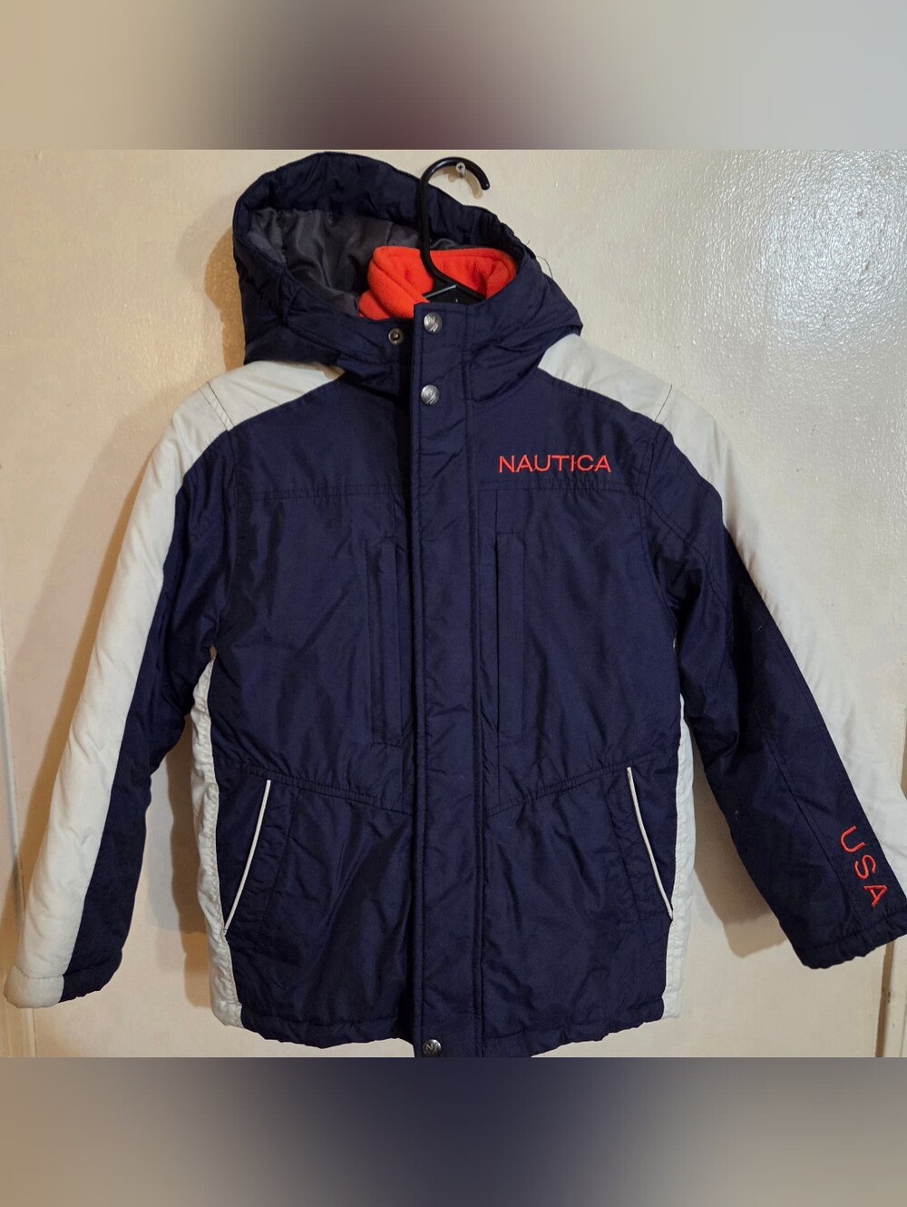 Nautica Boys 2pc Colorblock Snorkel Ski Puffer Jacket Kids Winter Coat Sz S (8)